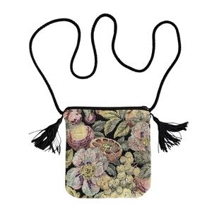 Floral Tapestry Crossbody Bag